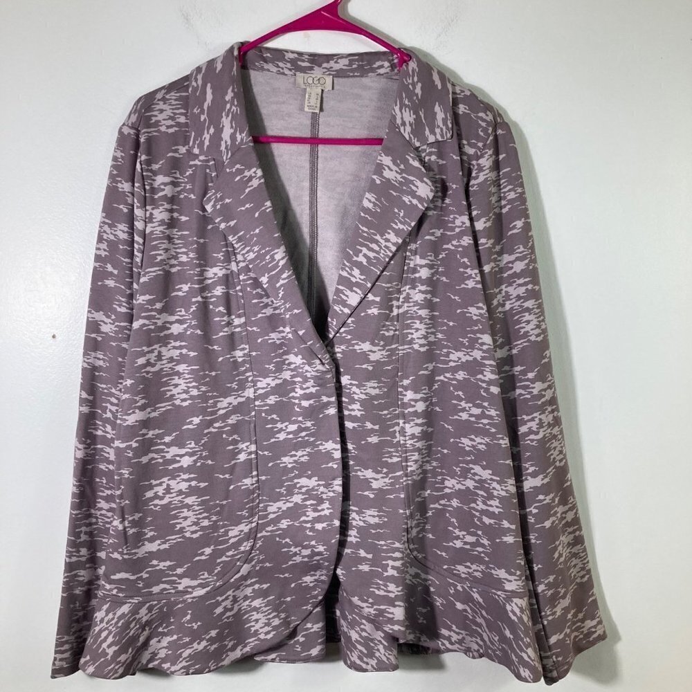 Womens LOGO Camo Easy Blazer French Terry Purply‎ Gray Tan M A382383